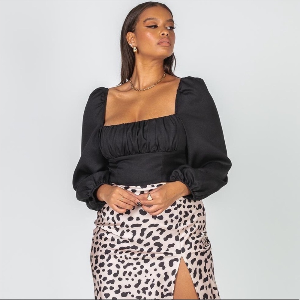 PRINCESS POLLY ARIAH BLACK CROP TOP